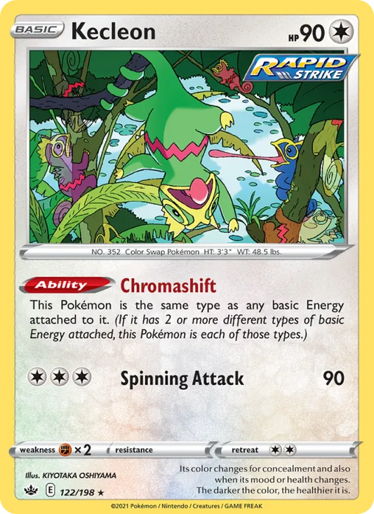 Kecleon 122/198  - Reverse Holofoil SWSH06 Chilling Reign - Rare