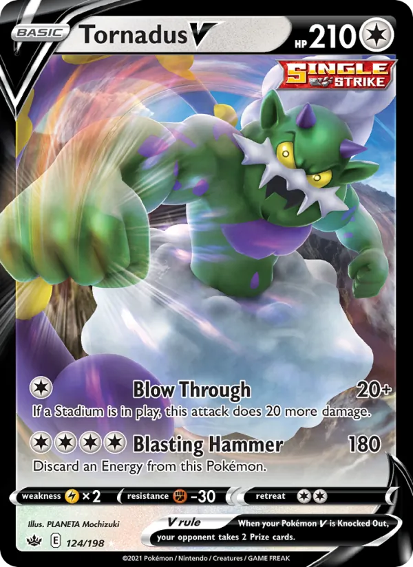 Tornadus V 124/198  - Holofoil SWSH06 Chilling Reign - Holo Rare V