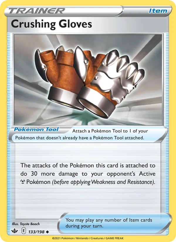 Crushing Gloves 133/198  - Reverse Holofoil SWSH06 Chilling Reign - Uncommon