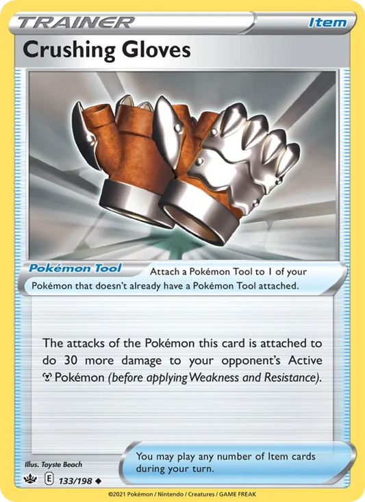 Crushing Gloves 133/198  - Reverse Holofoil SWSH06 Chilling Reign - Uncommon