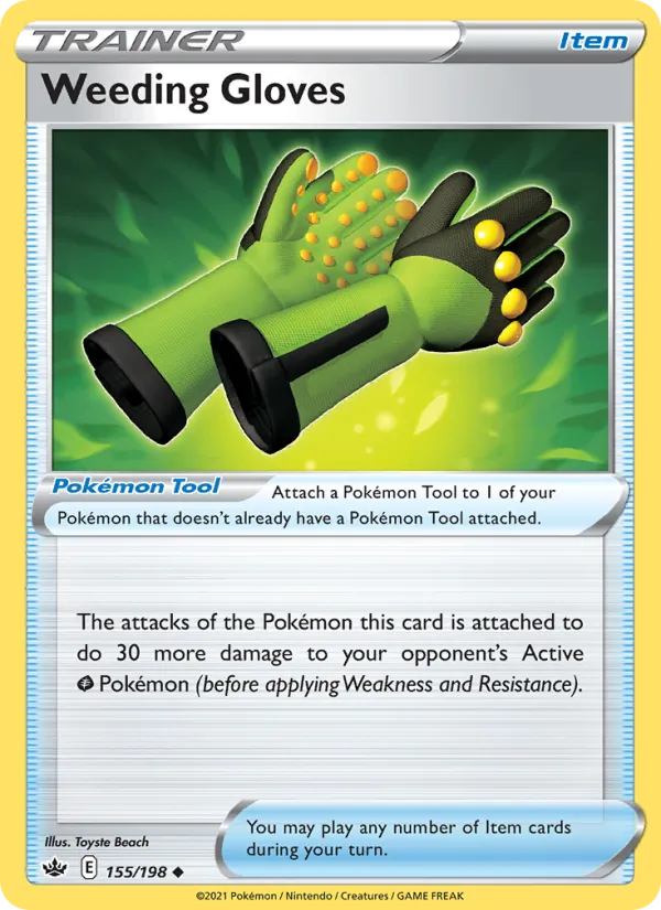 Weeding Gloves 155/198  - Reverse Holofoil SWSH06 Chilling Reign - Uncommon