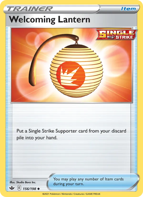 Welcoming Lantern 156/198  - Reverse Holofoil SWSH06 Chilling Reign - Uncommon