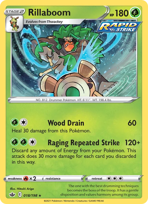 Rillaboom 18/198  - Holofoil SWSH06 Chilling Reign - Holo Rare