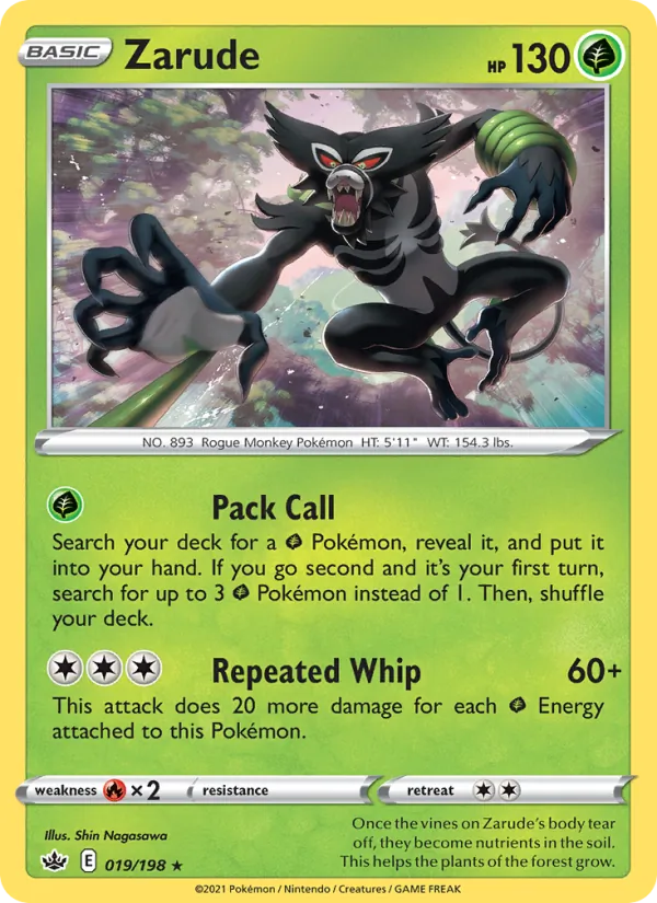 Zarude 19/198  - Holofoil SWSH06 Chilling Reign - Holo Rare