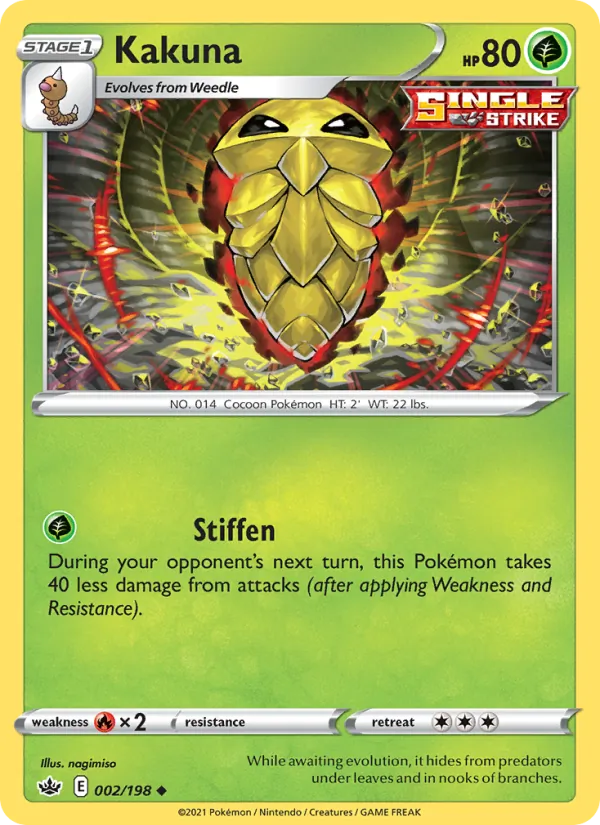 Kakuna 2/198  - Reverse Holofoil SWSH06 Chilling Reign - Uncommon