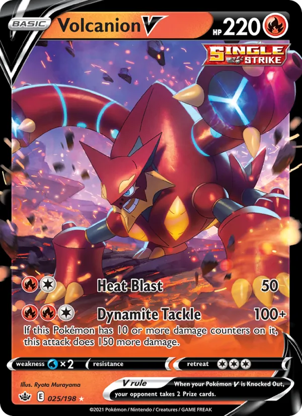 Volcanion V 25/198  - Holofoil SWSH06 Chilling Reign - Holo Rare V