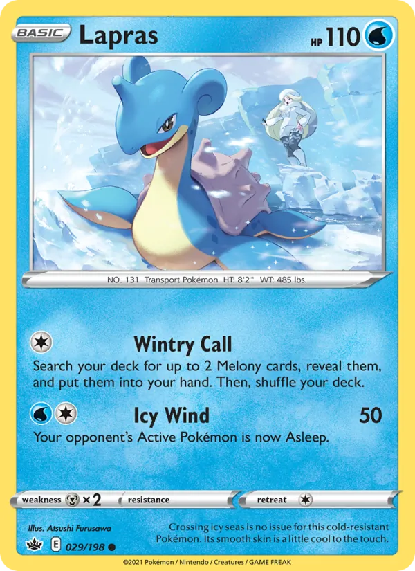 Lapras 29/198  - Reverse Holofoil SWSH06 Chilling Reign - Common