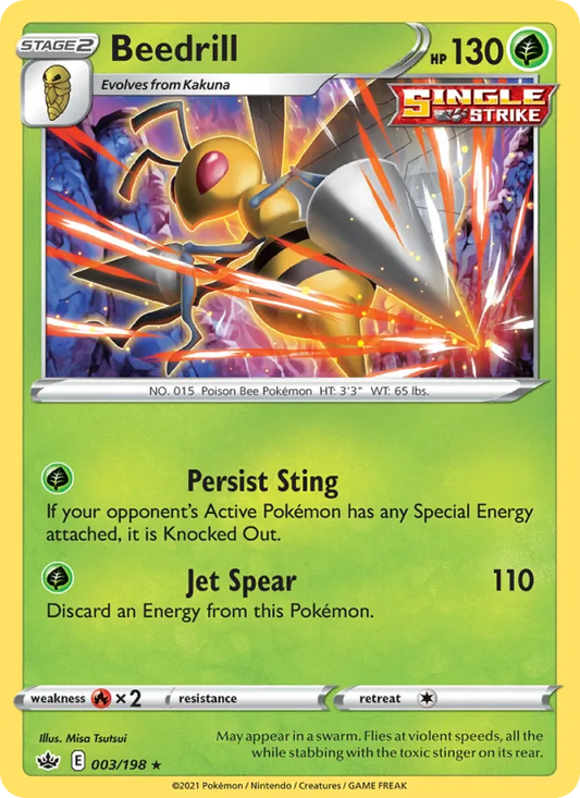 Beedrill 3/198  - Holofoil SWSH06 Chilling Reign - Holo Rare