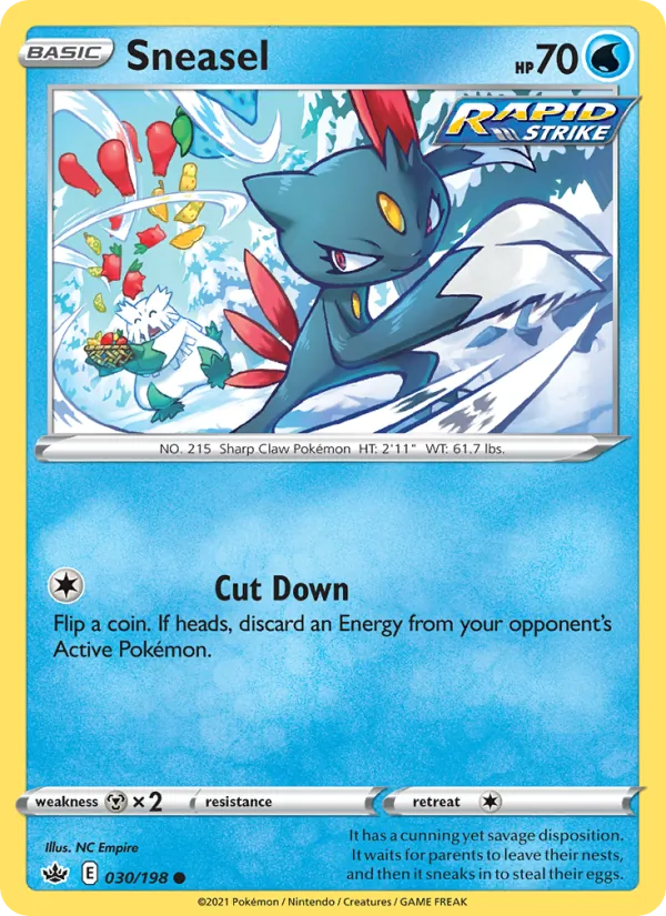 Sneasel 30/198  - Reverse Holofoil SWSH06 Chilling Reign - Common