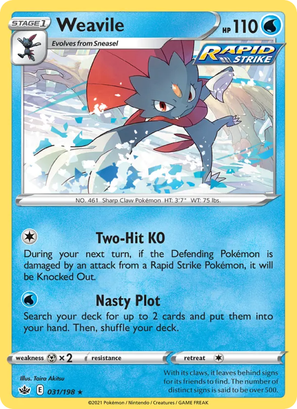 Weavile 31/198  - Holofoil SWSH06 Chilling Reign - Holo Rare