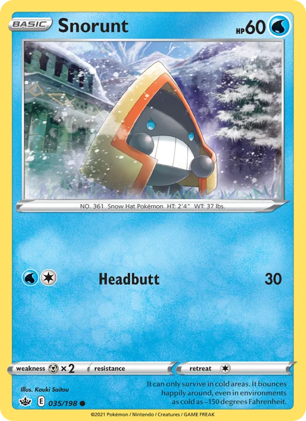 Snorunt 35/198  - Reverse Holofoil SWSH06 Chilling Reign - Common