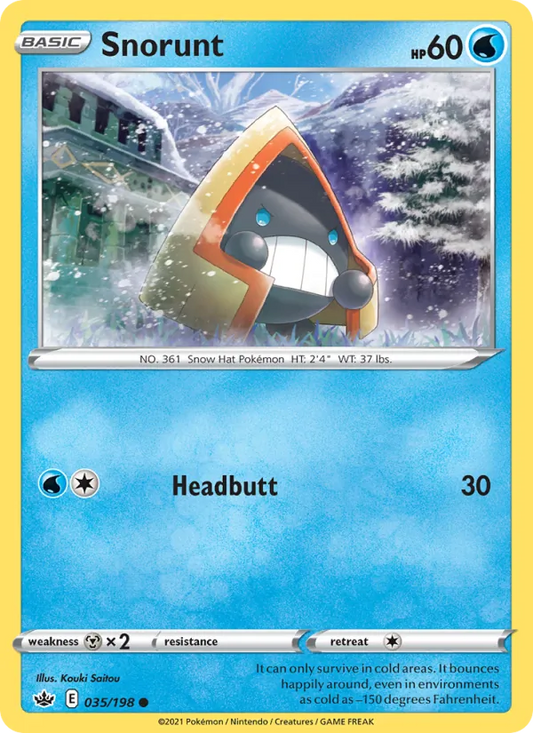 Snorunt 35/198  - Reverse Holofoil SWSH06 Chilling Reign - Common