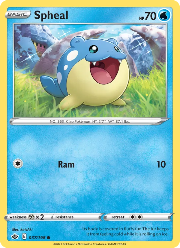 Spheal 37/198  - Reverse Holofoil SWSH06 Chilling Reign - Common