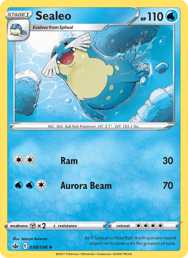 Sealeo 38/198  - Reverse Holofoil SWSH06 Chilling Reign - Uncommon