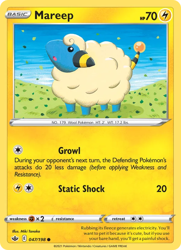 Mareep 47/198  - Reverse Holofoil SWSH06 Chilling Reign - Common