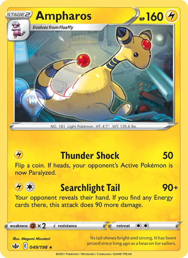 Ampharos 49/198  - Reverse Holofoil SWSH06 Chilling Reign - Rare