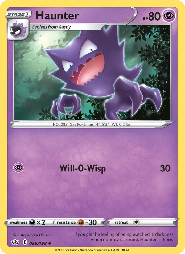 Haunter 56/198  - Reverse Holofoil SWSH06 Chilling Reign - Uncommon
