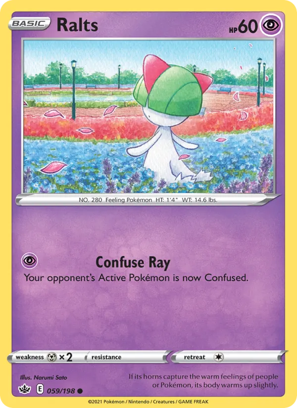 Ralts 59/198  - Reverse Holofoil SWSH06 Chilling Reign - Common