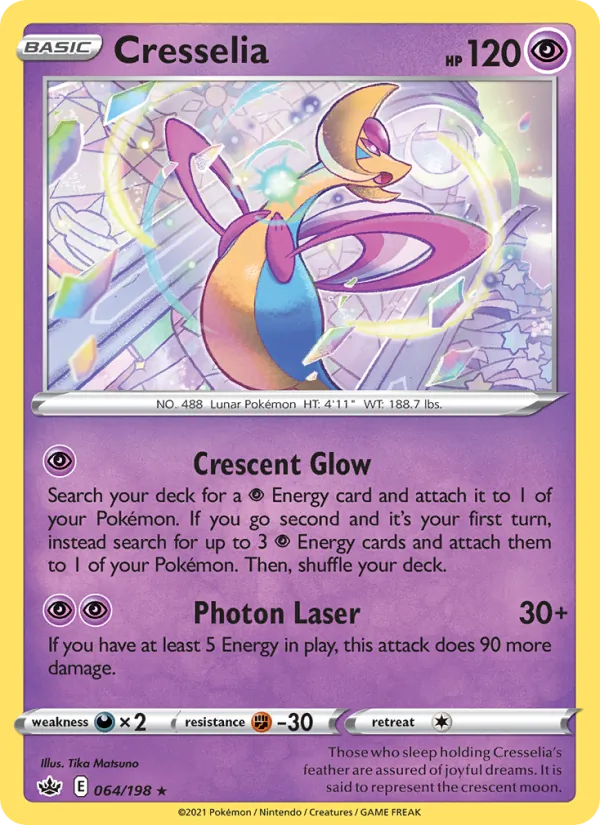 Cresselia 64/198  - Reverse Holofoil SWSH06 Chilling Reign - Holo Rare