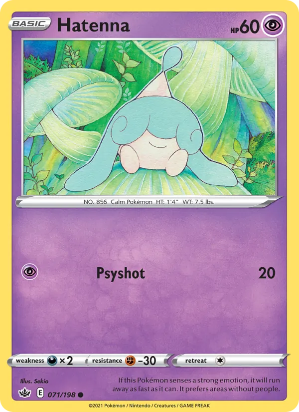 Hatenna 71/198  - Reverse Holofoil SWSH06 Chilling Reign - Common