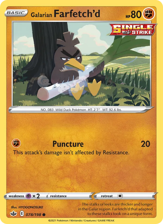 Galarian Farfetch'd 78/198  - Reverse Holofoil SWSH06 Chilling Reign - Common