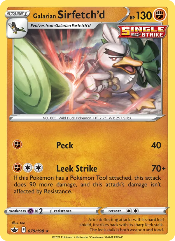 Galarian Sirfetch'd 79/198  - Reverse Holofoil SWSH06 Chilling Reign - Rare