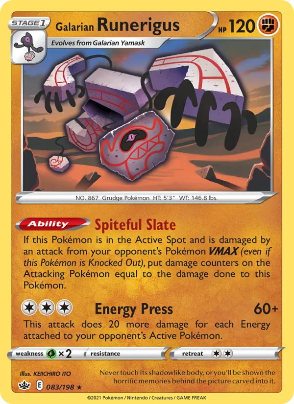 Galarian Runerigus 83/198  - Reverse Holofoil SWSH06 Chilling Reign - Holo Rare