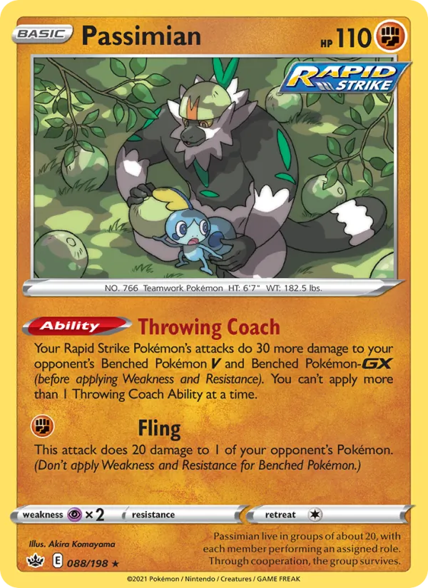 Passimian 88/198  - Reverse Holofoil SWSH06 Chilling Reign - Rare
