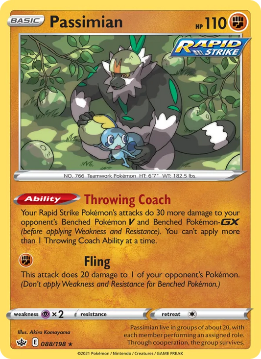 Passimian 88/198  - Reverse Holofoil SWSH06 Chilling Reign - Rare