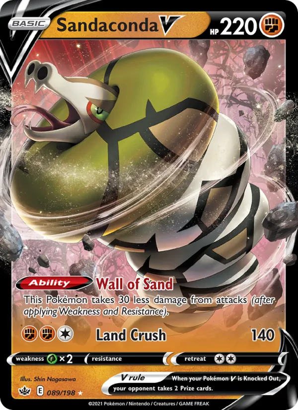 Sandaconda V 89/198  - Holofoil SWSH06 Chilling Reign - Holo Rare V