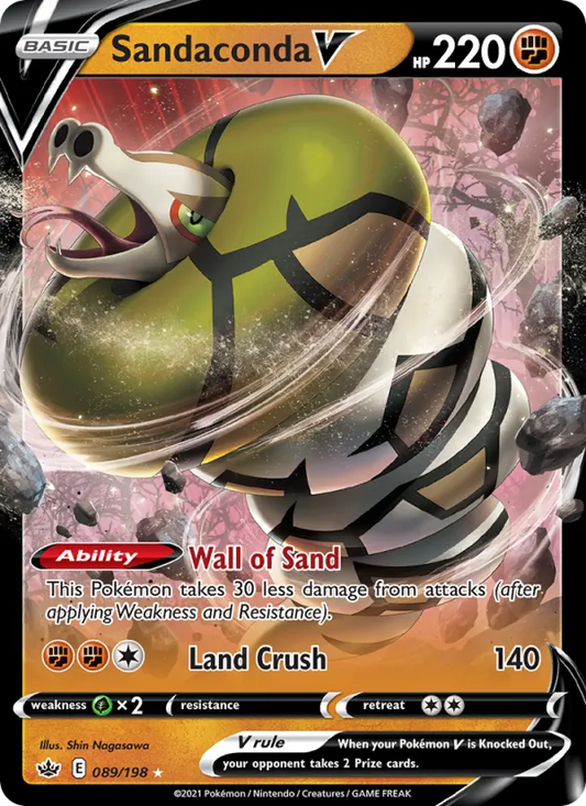 Sandaconda V 89/198  - Holofoil SWSH06 Chilling Reign - Holo Rare V