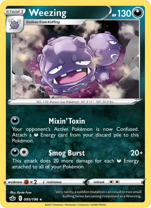 Weezing 95/198  - Reverse Holofoil SWSH06 Chilling Reign - Rare
