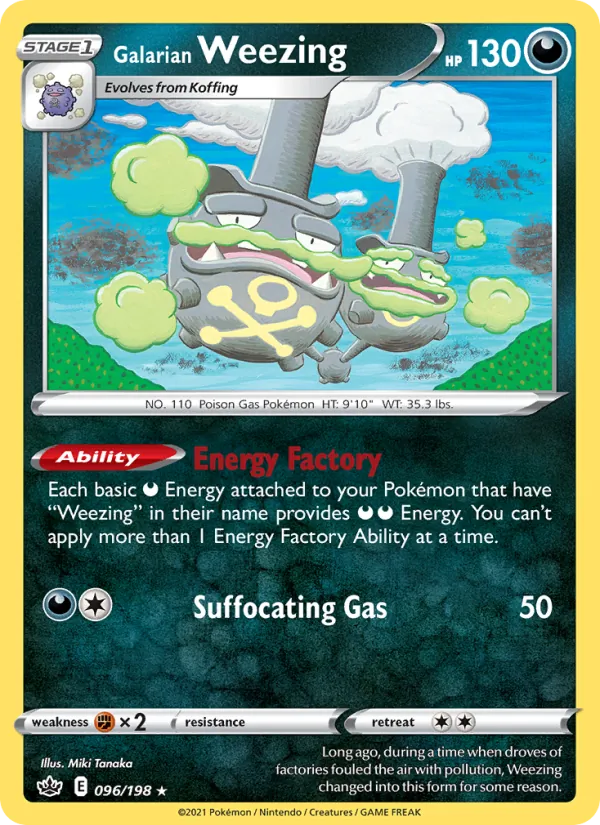 Galarian Weezing 96/198  - Reverse Holofoil SWSH06 Chilling Reign - Rare