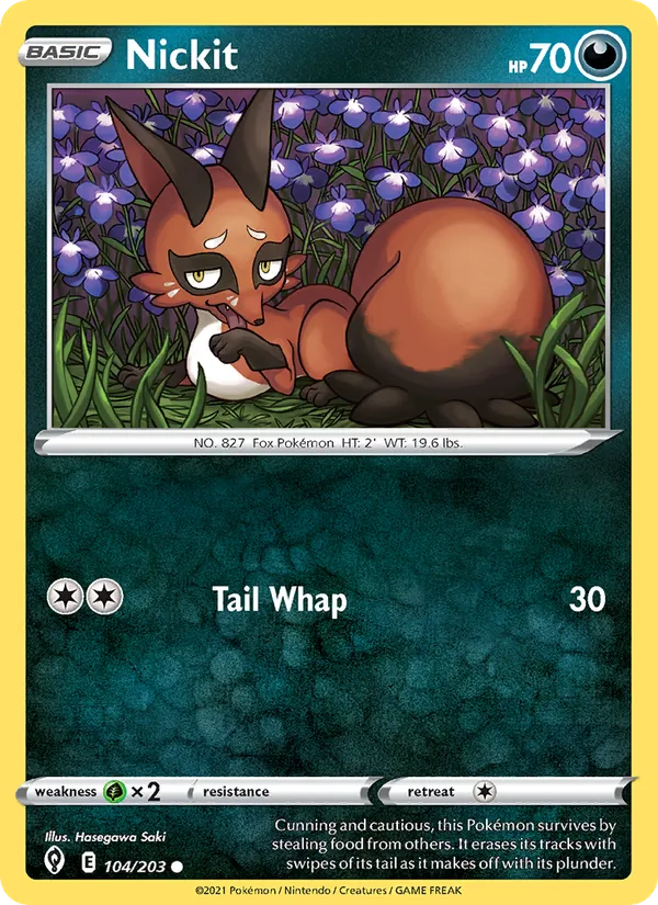 Nickit 104/203  - Reverse Holofoil SWSH07 Evolving Skies - Common