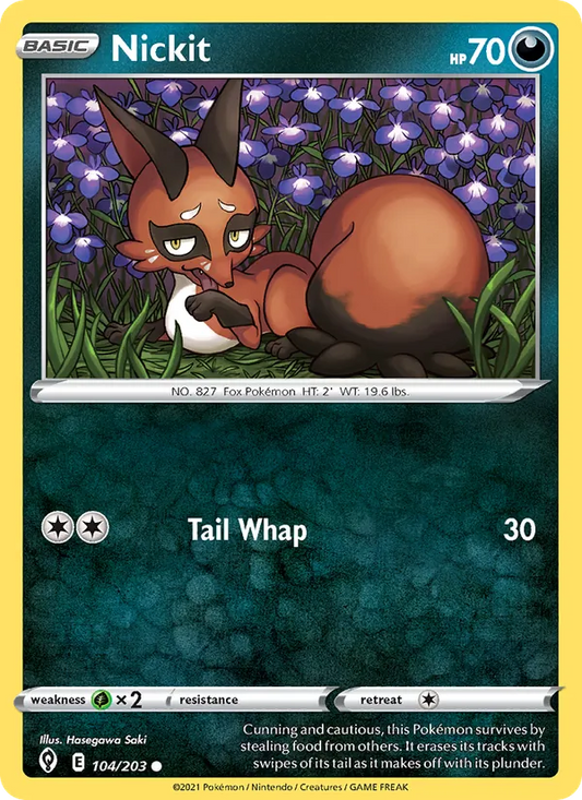 Nickit 104/203  - Reverse Holofoil SWSH07 Evolving Skies - Common
