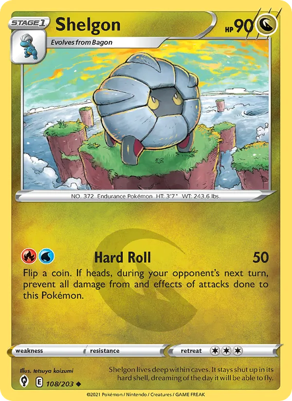Shelgon 108/203  - Reverse Holofoil SWSH07 Evolving Skies - Uncommon