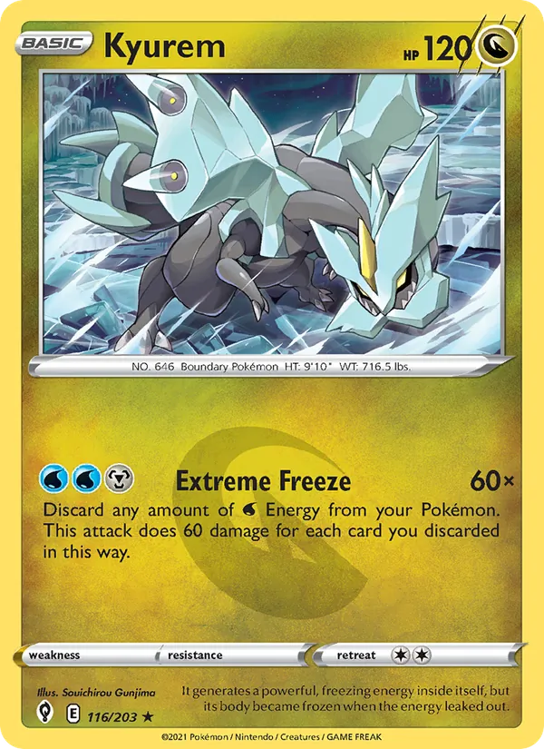 Kyurem 116/203  - Reverse Holofoil SWSH07 Evolving Skies - Holo Rare