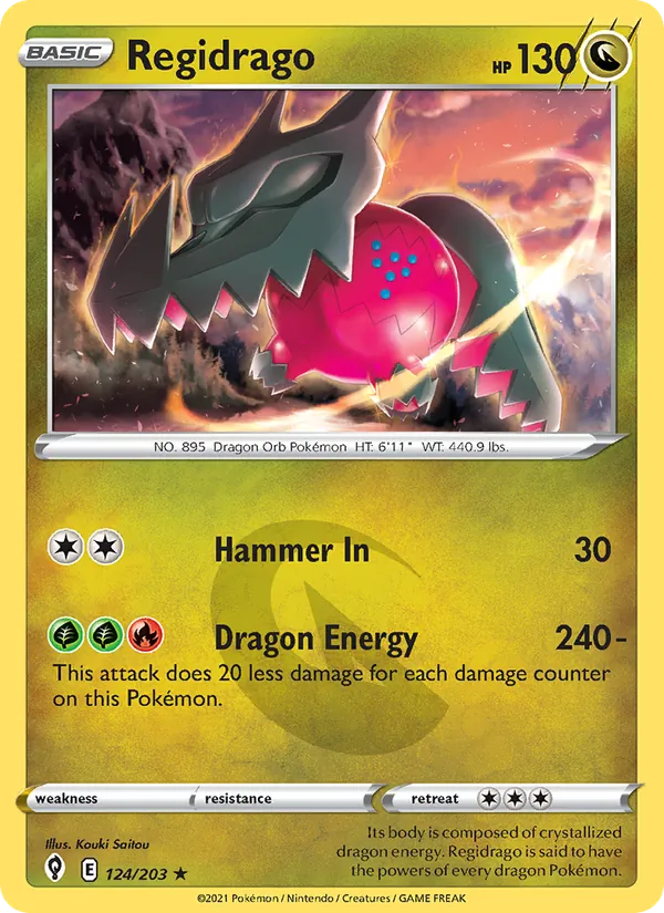 Regidrago 124/203  - Reverse Holofoil SWSH07 Evolving Skies - Holo Rare