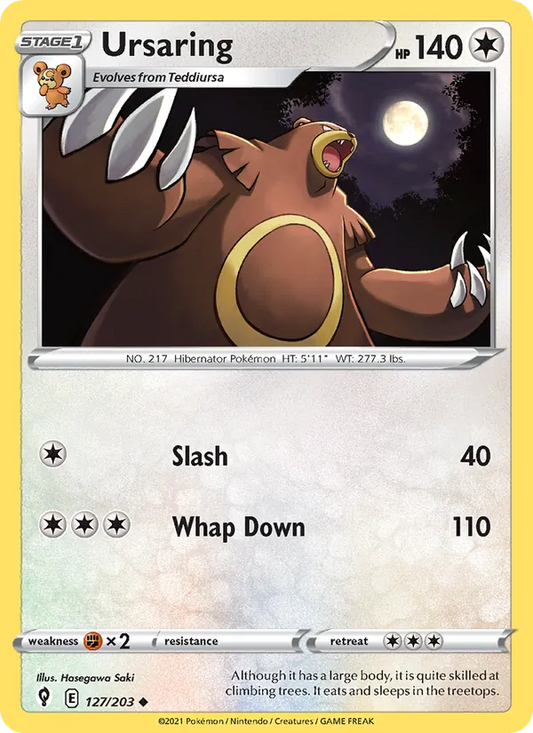 Ursaring 127/203  - Reverse Holofoil SWSH07 Evolving Skies - Uncommon