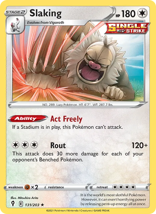Slaking 131/203  - Holofoil SWSH07 Evolving Skies - Holo Rare