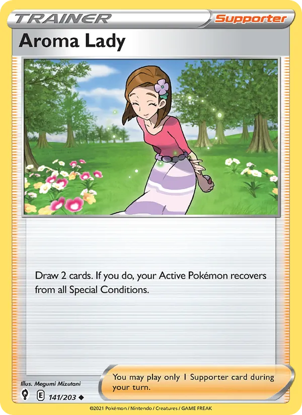 Aroma Lady 141/203  - Reverse Holofoil SWSH07 Evolving Skies - Uncommon