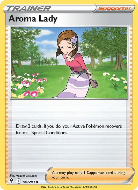 Aroma Lady 141/203  - Reverse Holofoil SWSH07 Evolving Skies - Uncommon