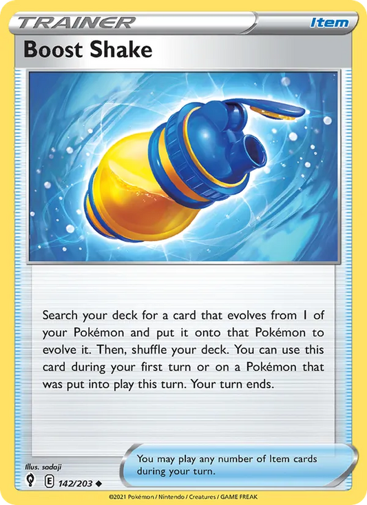 Boost Shake 142/203  - Reverse Holofoil SWSH07 Evolving Skies - Uncommon