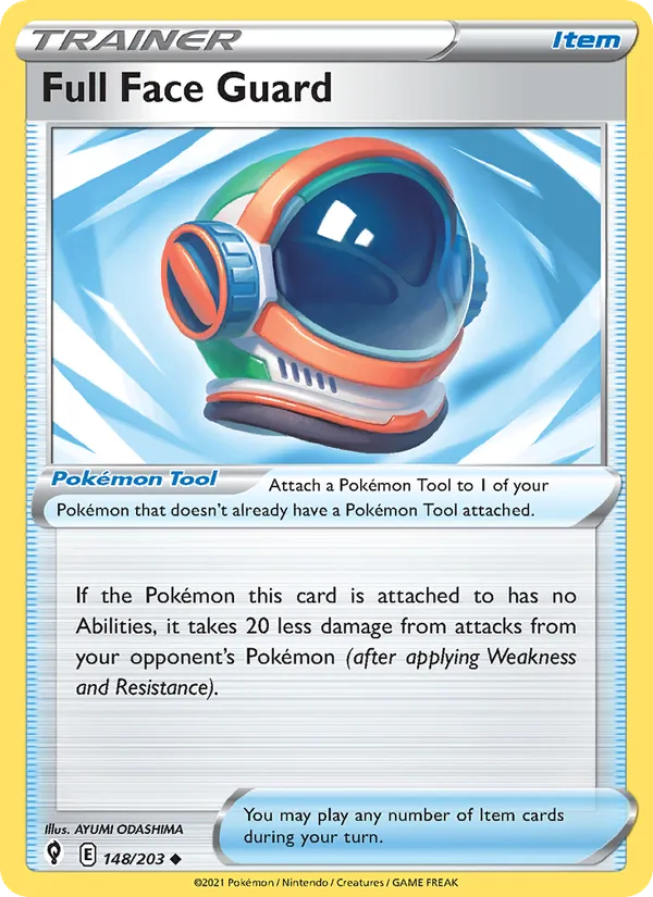 Full Face Guard 148/203  - Reverse Holofoil SWSH07 Evolving Skies - Uncommon