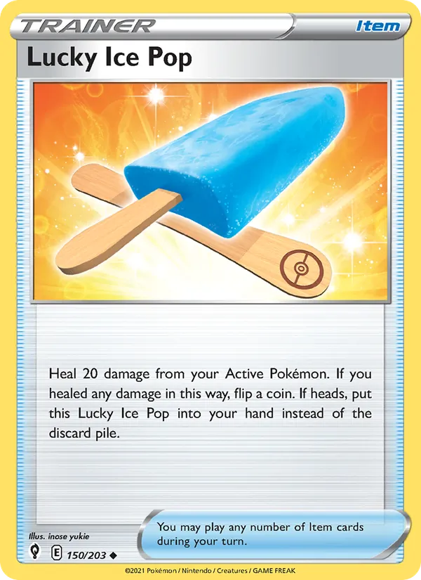 Lucky Ice Pop 150/203  - Reverse Holofoil SWSH07 Evolving Skies - Uncommon