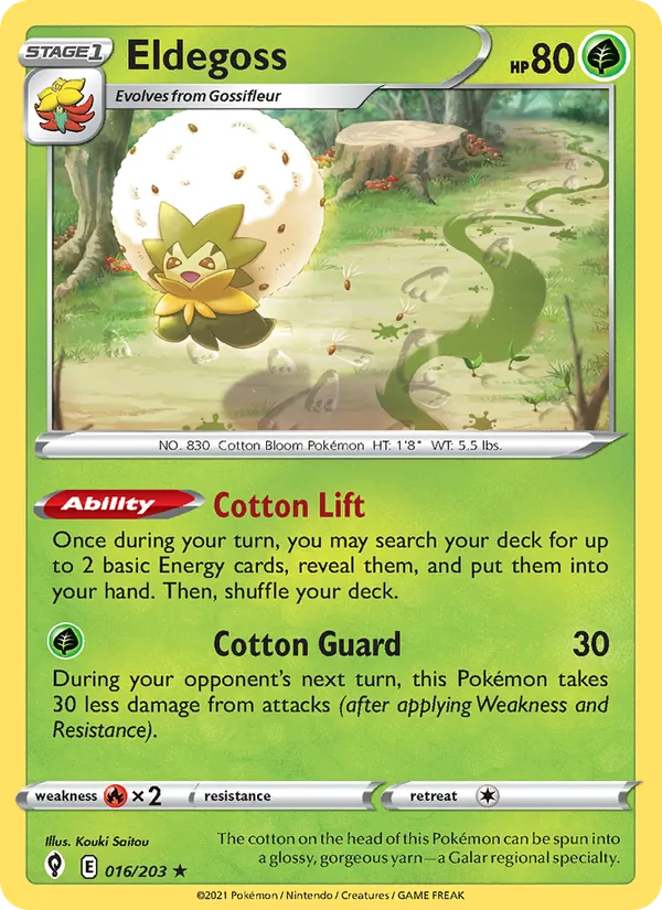 Eldegoss 16/203  - Reverse Holofoil SWSH07 Evolving Skies - Holo Rare