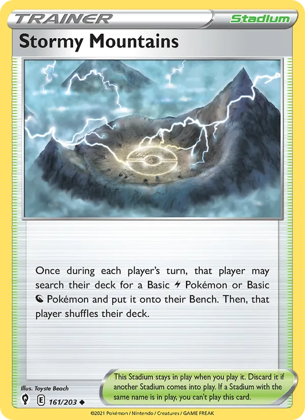 Stormy Mountains 161/203  - Reverse Holofoil SWSH07 Evolving Skies - Uncommon