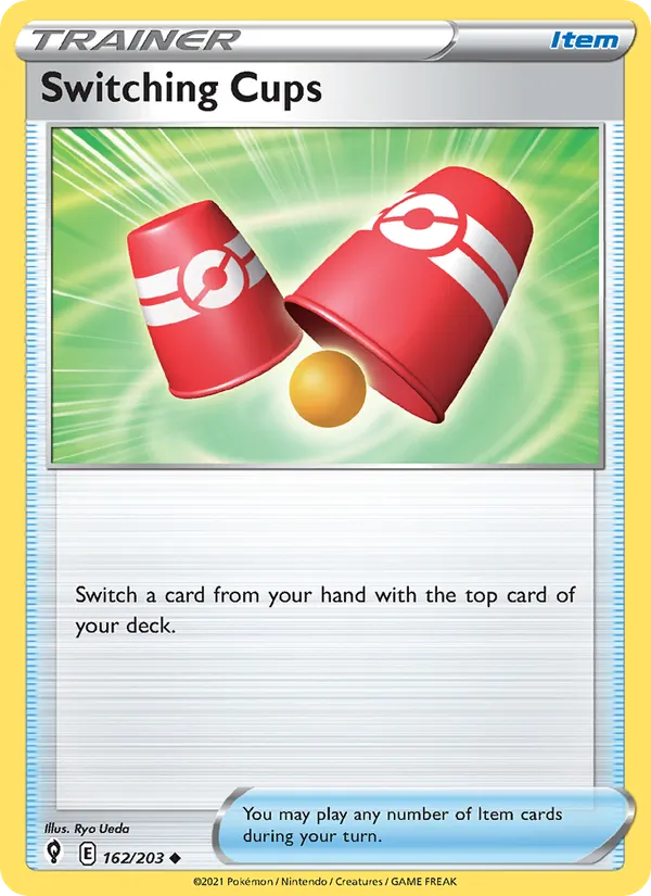 Switching Cups 162/203  - Reverse Holofoil SWSH07 Evolving Skies - Uncommon