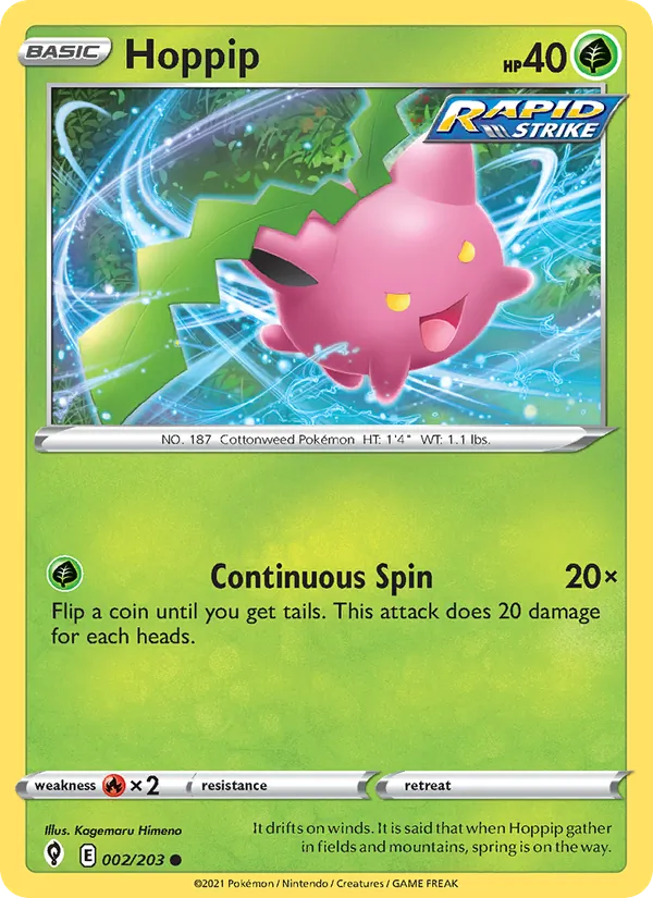 Hoppip 2/203  - Reverse Holofoil SWSH07 Evolving Skies - Common