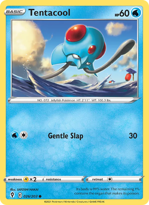 Tentacool 26/203  - Reverse Holofoil SWSH07 Evolving Skies - Common